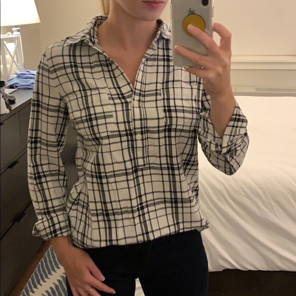 1/4 button flannel top